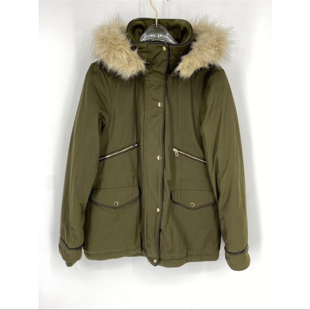 Zara Trafaluc Outerwear Hooded Faux Fur Puffer Jacket